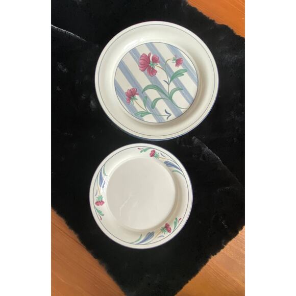 Lenox Poppies on Blue, Botanical, 1984-2007, dinner plates, salad plates, 6 pcs - Picture 6 of 6